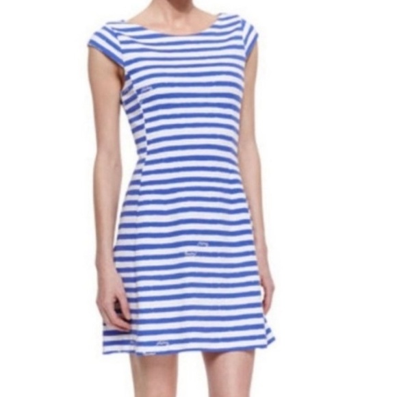Lilly Pulitzer Dresses & Skirts - Lilly Pulitzer Briella Fit &‎ Flare Cap Sleeve Striped Dress M